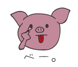 pink pig pig sticker #6941137