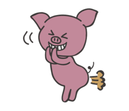 pink pig pig sticker #6941139