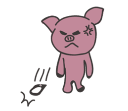 pink pig pig sticker #6941141