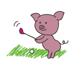 pink pig pig sticker #6941155