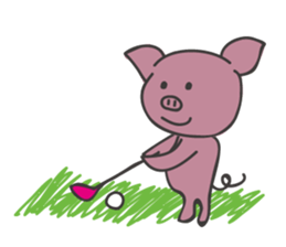 pink pig pig sticker #6941156