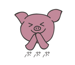 pink pig pig sticker #6941160