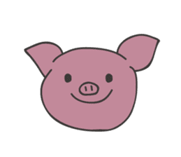 pink pig pig sticker #6941162