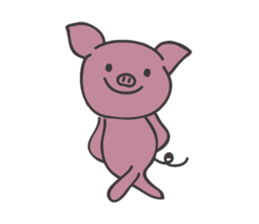 pink pig pig sticker #6941172