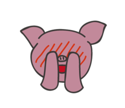 pink pig pig sticker #6941173