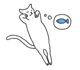Daily life of lovely white cat sticker #6947130