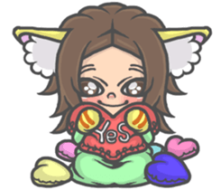 Cat person story.Love sticker #6948336