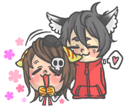 Cat person story.Love sticker #6948344