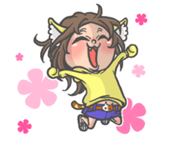 Cat person story.Love sticker #6948355