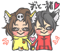 Cat person story.Love sticker #6948359