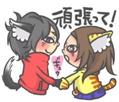 Cat person story.Love sticker #6948370