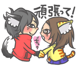 Cat person story.Love sticker #6948370