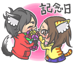 Cat person story.Love sticker #6948375