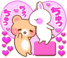 Rabbit and bear Love sticker4 sticker #6952656