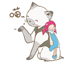 girl iki & totocat sticker #6953935