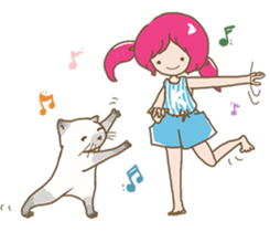 girl iki & totocat sticker #6953936