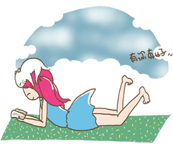 girl iki & totocat sticker #6953940