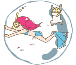 girl iki & totocat sticker #6953948