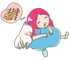 girl iki & totocat sticker #6953953