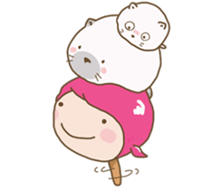 girl iki & totocat sticker #6953959