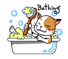 Calico cat mike sticker #6959161