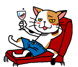 Calico cat mike sticker #6959196