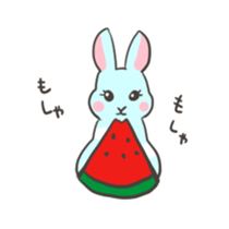 Sky blue rabbit Nacchan sticker #6962200