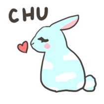 Sky blue rabbit Nacchan sticker #6962206