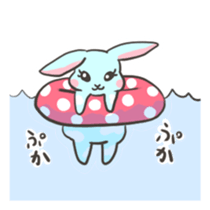 Sky blue rabbit Nacchan sticker #6962207