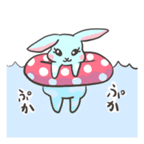 Sky blue rabbit Nacchan sticker #6962207