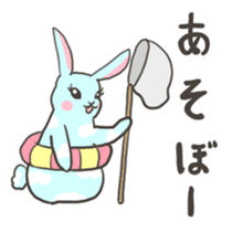 Sky blue rabbit Nacchan sticker #6962237