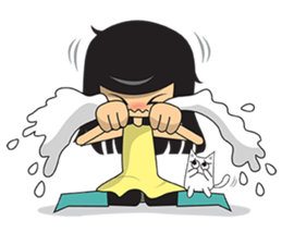 Jolie and cat sticker #6970248