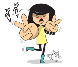 Jolie and cat sticker #6970253