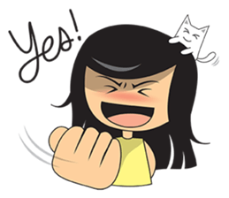 Jolie and cat sticker #6970259