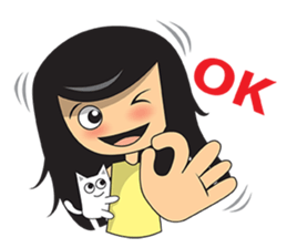 Jolie and cat sticker #6970260