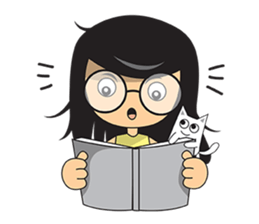 Jolie and cat sticker #6970273