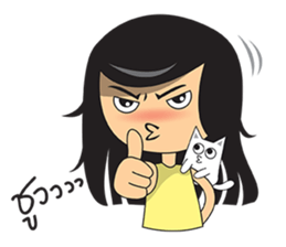 Jolie and cat sticker #6970279