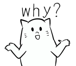 white cat . sticker #6972413