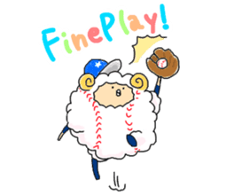Baseball sheep and hedgehog sticker #6972680