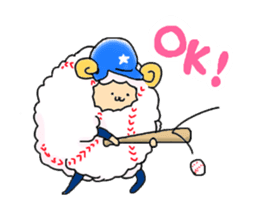 Baseball sheep and hedgehog sticker #6972682