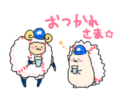 Baseball sheep and hedgehog sticker #6972695
