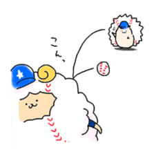 Baseball sheep and hedgehog sticker #6972713