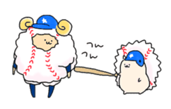 Baseball sheep and hedgehog sticker #6972714