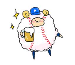 Baseball sheep and hedgehog sticker #6972718