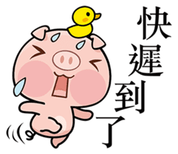 Pig who like to play in water sticker #6973286