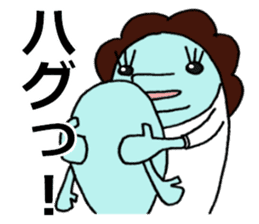 blue creature Parent and child sticker #6976846