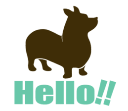 welsh corgi silhouette sticker #6981240