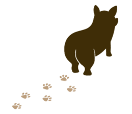 welsh corgi silhouette sticker #6981259