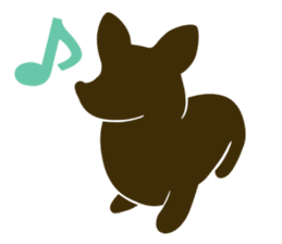 welsh corgi silhouette sticker #6981269