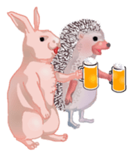 Hedgehog & rabbit sticker #6981888